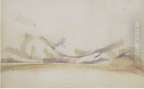 En Juillet 1896, A La Demande De
 Sa Femme Et De Son Fils, Le Peintre Se Rend A Talloires, Au Bord Du Lac
 D'annecy, Il Sejourne A L'hotel De L'abbaye. < Me Voici Eloigne De 
Notre Provence Pour Quelques Temps > Ecrit Cezanne En Juillet 1896 A Son
 Je Oil Painting by Paul Cezanne