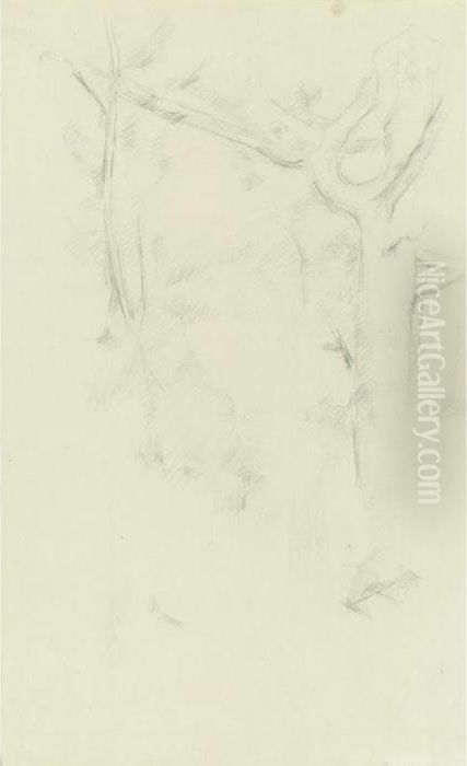 Arbres Oil Painting by Paul Cezanne