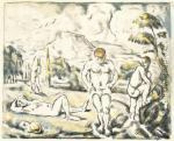 Czanne
Les Baigneurs, Grande Planche Oil Painting by Paul Cezanne