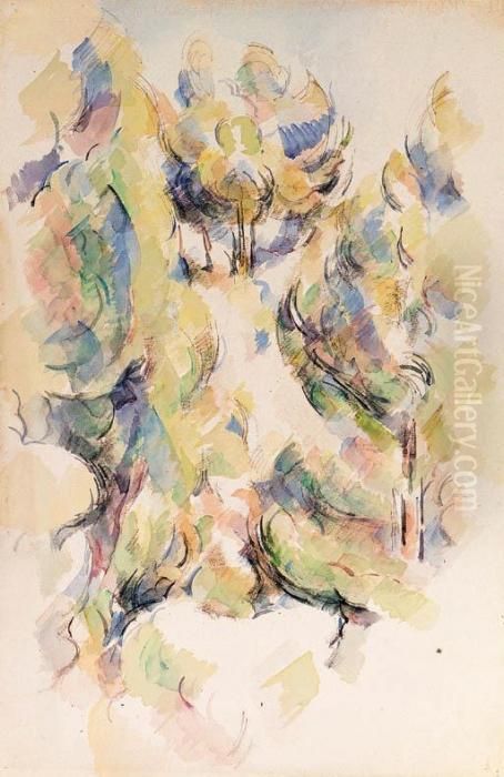 Groupe D'arbres Oil Painting by Paul Cezanne