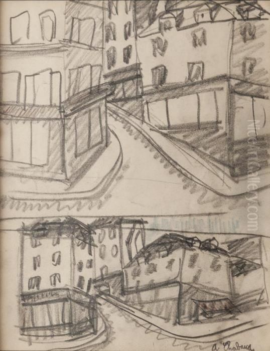 La Rue Oil Painting by Auguste Chabaud