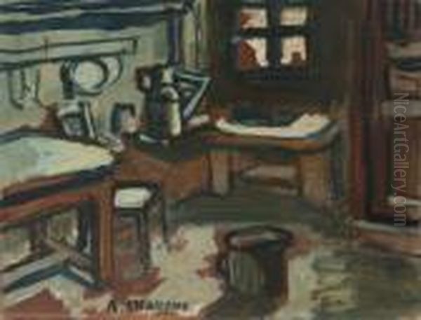 Interieur Au Pot A Lait Oil Painting by Auguste Chabaud
