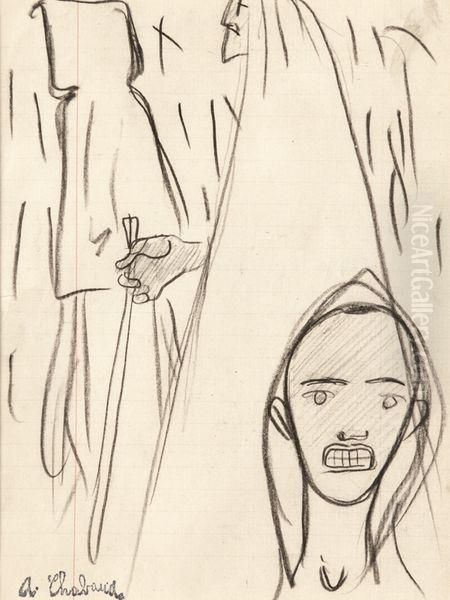 Personnages Tunisiens Oil Painting by Auguste Chabaud