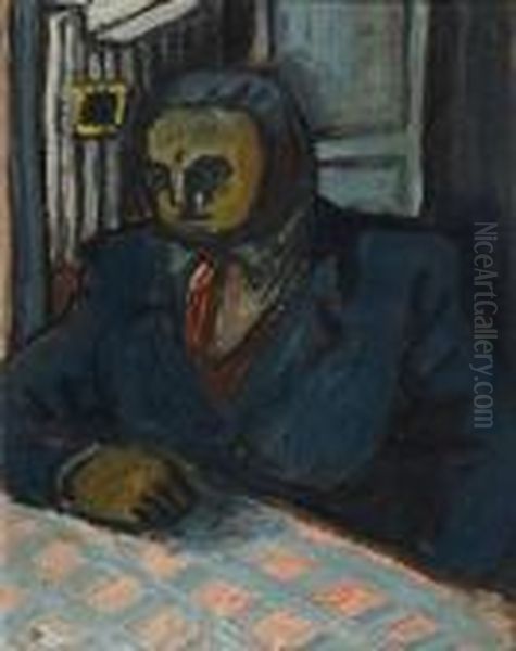 Portrait A La Nappe. Oil Painting by Auguste Chabaud