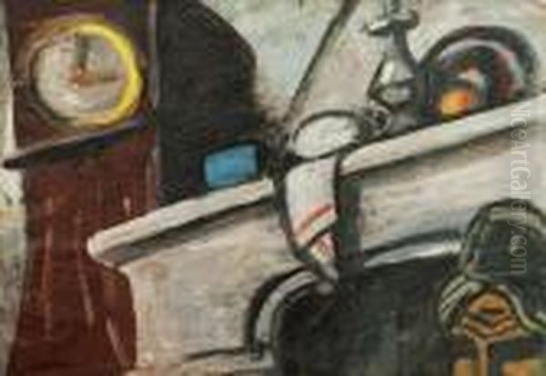 Arlesienne Au Coin De Cuisine Oil Painting by Auguste Chabaud