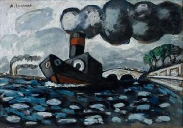 Le Remorqueur Bleu Oil Painting by Auguste Chabaud