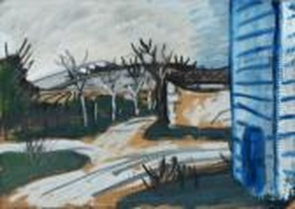 Les Quatre Chemins Pres De Saint Martin Oil Painting by Auguste Chabaud