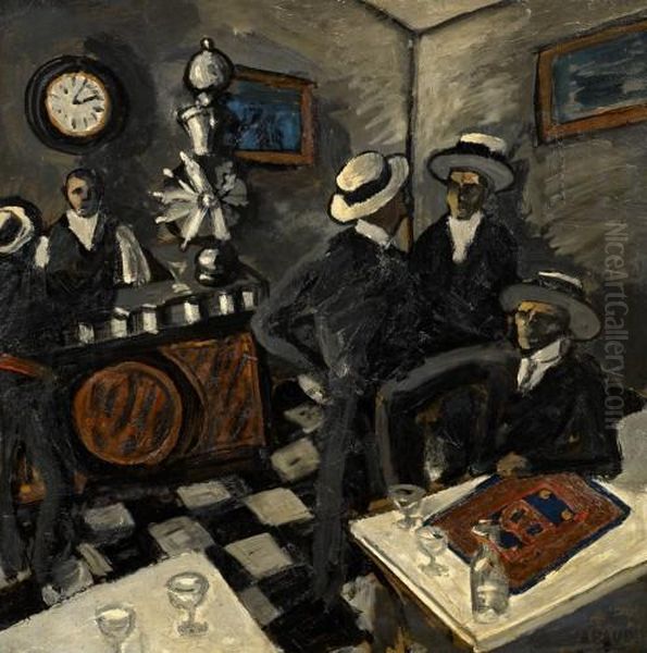 Le Bar Aux Canotiers Oil Painting by Auguste Chabaud