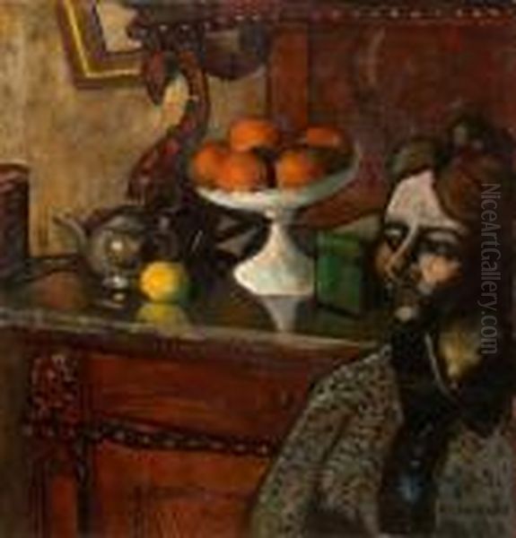 Nature Morte Dans La Salle A Manger Oil Painting by Auguste Chabaud