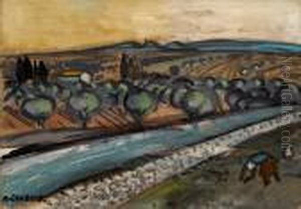 Mazet Dans Les Oliviers Oil Painting by Auguste Chabaud