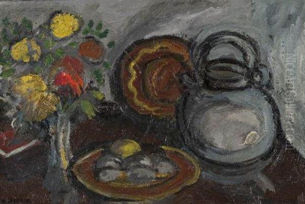 Nature Morte Au Bouquet De Fleurs Oil Painting by Auguste Chabaud