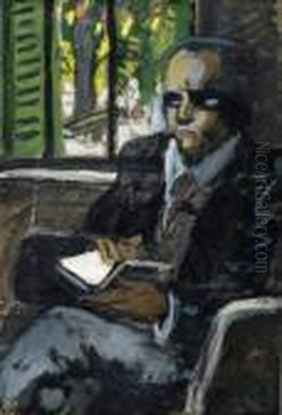 Portrait D'homme Au Livre Oil Painting by Auguste Chabaud