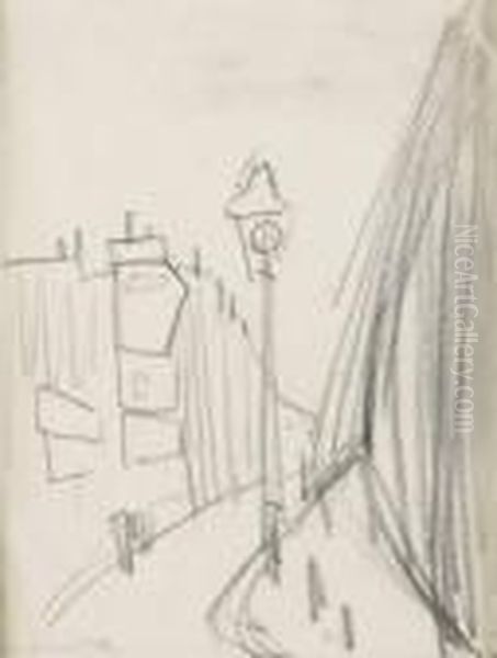 Le Reverbere Dans La Rue Oil Painting by Auguste Chabaud