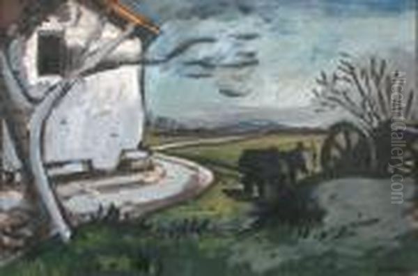 Paysage A La Maison Oil Painting by Auguste Chabaud