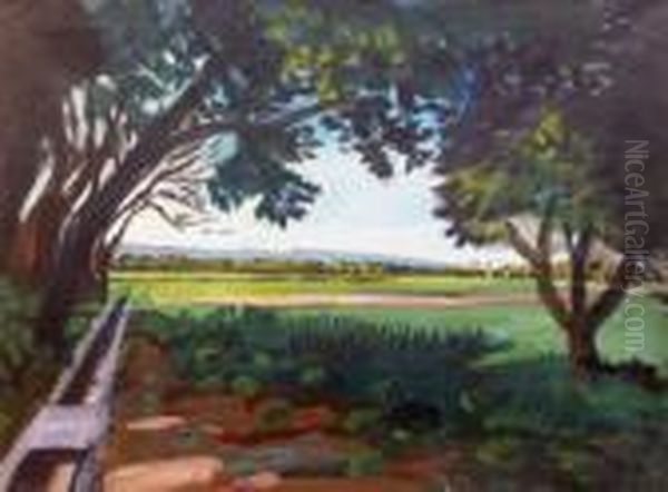 Vue Sur Le Pre Dans Les Alpilles. Oil Painting by Auguste Chabaud