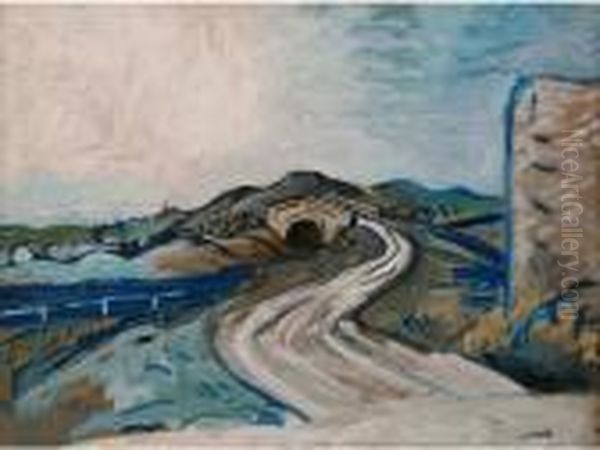 Route Blanche, Le Pont Oil Painting by Auguste Chabaud