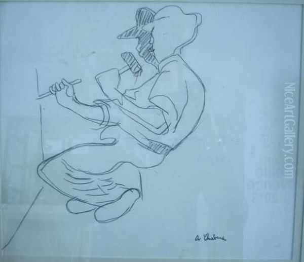 Ouvrier, Marteau Et Burin Oil Painting by Auguste Chabaud