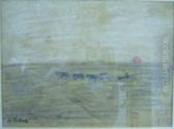 Labour En Hiver Oil Painting by Auguste Chabaud