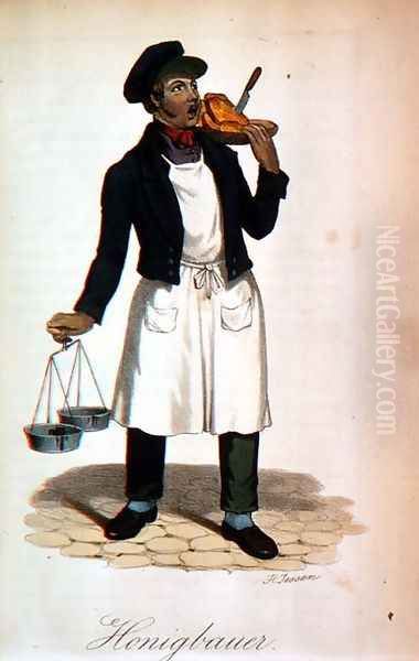 Honey Farmer Oil Painting by Heinrich Jessen