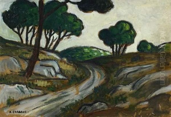 Route Des Alpilles Oil Painting by Auguste Chabaud
