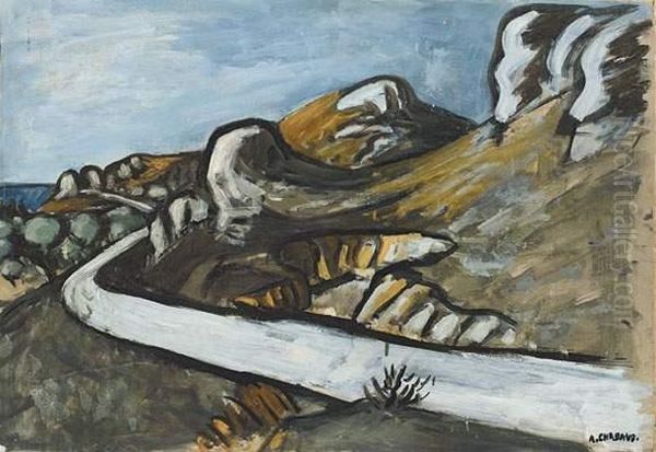 La Route Blanche Oil Painting by Auguste Chabaud