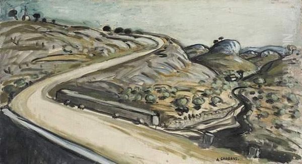 Route Et Champs D'oliviers Oil Painting by Auguste Chabaud