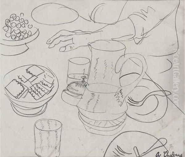 Nature Morte A La Carafe Oil Painting by Auguste Chabaud