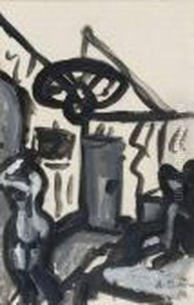 Scene De Maison Close. Oil Painting by Auguste Chabaud