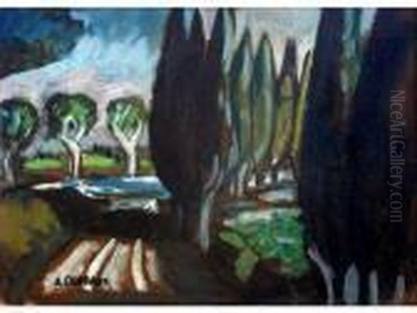 Cypres A Graveson. Oil Painting by Auguste Chabaud