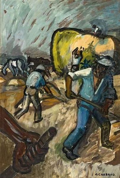 Travail Aux Champs. Oil Painting by Auguste Chabaud