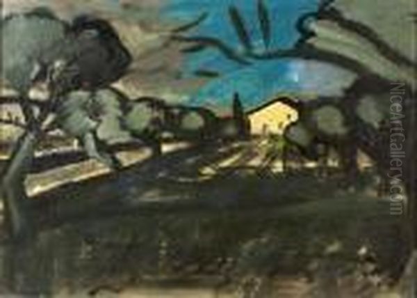 Mas En Provence. Oil Painting by Auguste Chabaud