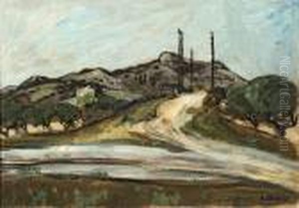 Chemin Vers Le Pont De L'arche. Oil Painting by Auguste Chabaud