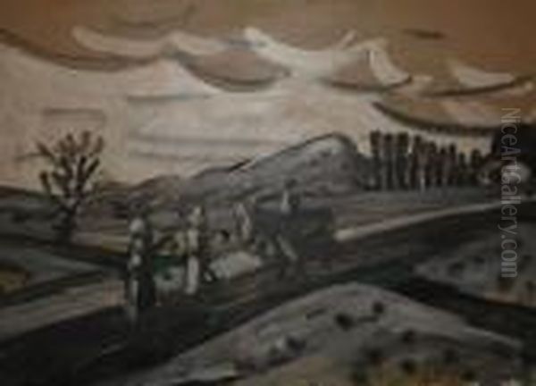 Sur La Route En Provence Oil Painting by Auguste Chabaud