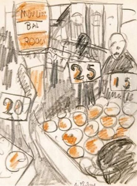 Le Marche Parisien Oil Painting by Auguste Chabaud