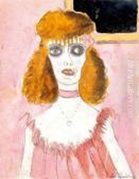 Yvette Oil Painting by Auguste Chabaud