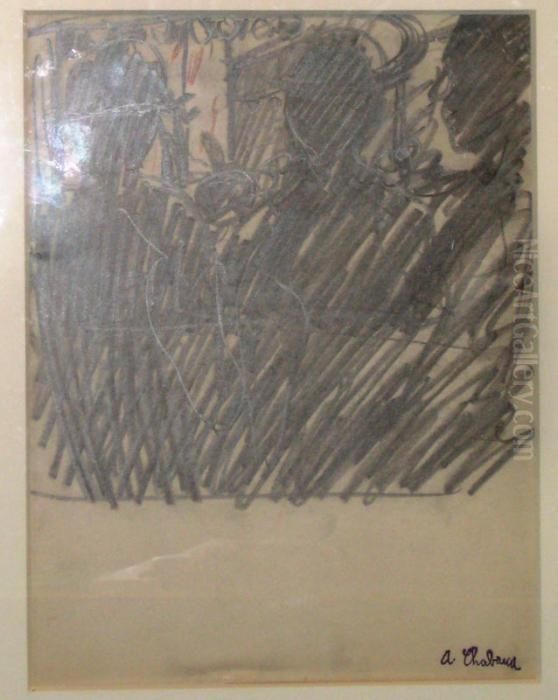 Cafe Concert, Circa 1907 Oil Painting by Auguste Chabaud