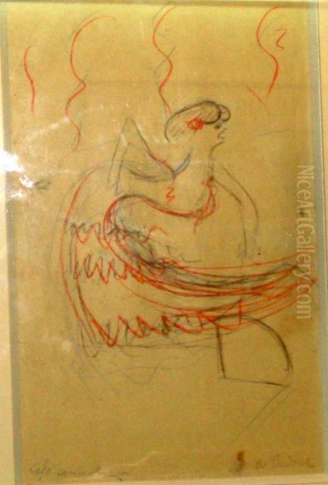 Au Theatre Oil Painting by Auguste Chabaud