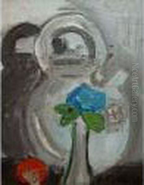 Nature Morte Au Pichet Et Au Bouquet De Fleurs Oil Painting by Auguste Chabaud