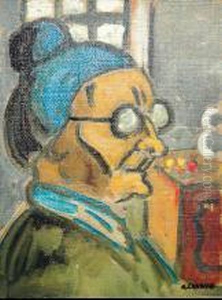 Portrait De Femme Oil Painting by Auguste Chabaud