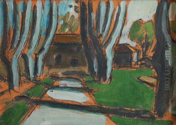 Le Mas De L'artiste A Graveson Oil Painting by Auguste Chabaud