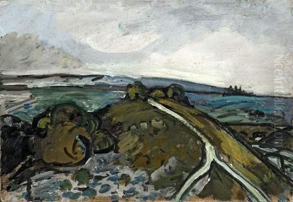 Route Dans La Montagnette. Oil Painting by Auguste Chabaud