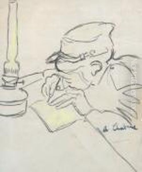 La Page D'ecriture Oil Painting by Auguste Chabaud