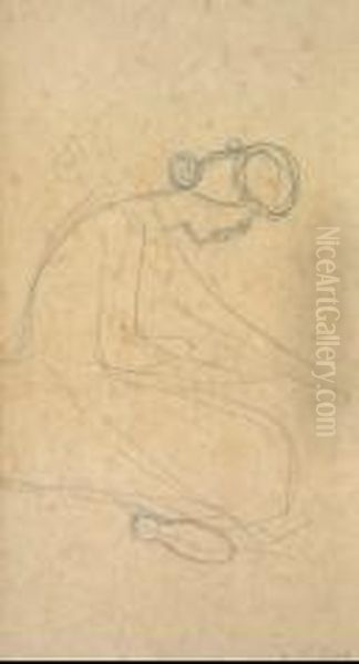 Femme Accroupie Oil Painting by Auguste Chabaud