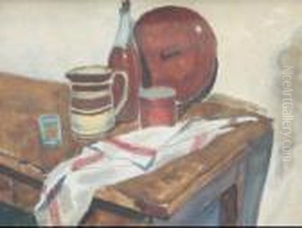 Nature Morte Au Torchon Et A La Cruche Oil Painting by Auguste Chabaud