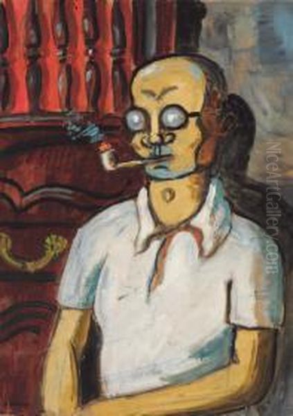 Homme A La Pipe Oil Painting by Auguste Chabaud