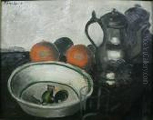 Nature Morte Au Pot D'etain Oil Painting by Auguste Chabaud
