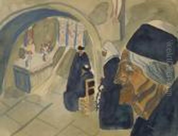 Scene D'eglise Oil Painting by Auguste Chabaud
