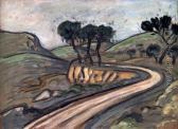 La Route A Graveson Oil Painting by Auguste Chabaud