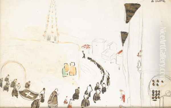 Procession Oil Painting by Auguste Chabaud
