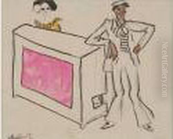  Garcon Et Fille Dans Un Lupanar  Oil Painting by Auguste Chabaud